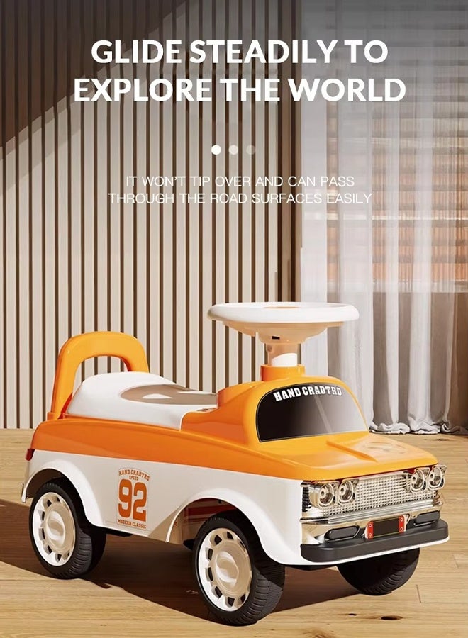 MG kids Ride-On Toddler toy Car With  Music &  Lights, High Backrest 1-4 Years  - Orange - Image 5