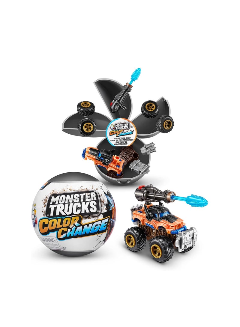 ZURU 5 Surprise Monster Trucks Color Change Capsule with Mini Figures - Image 1