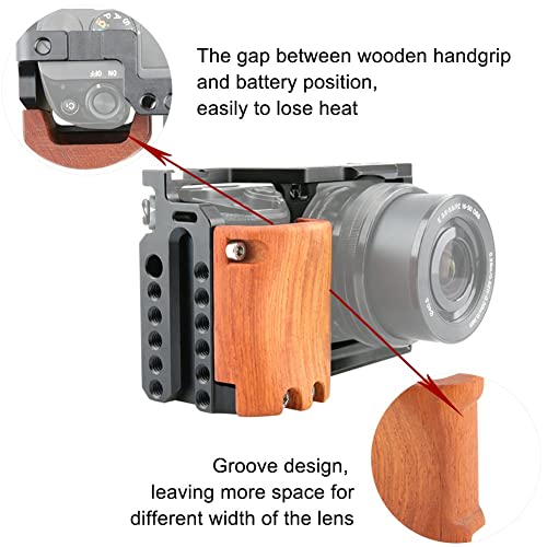 NICEYRIG NICRYRIG Cage Kit for A6400 A6500 Sony Mirrorless Camera, with Wooden Handle Grip M2.5 Screw - 110 - Image 4
