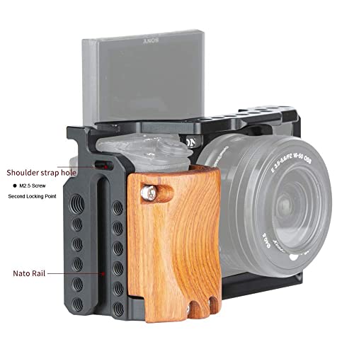 NICEYRIG NICRYRIG Cage Kit for A6400 A6500 Sony Mirrorless Camera, with Wooden Handle Grip M2.5 Screw - 110 - Image 3