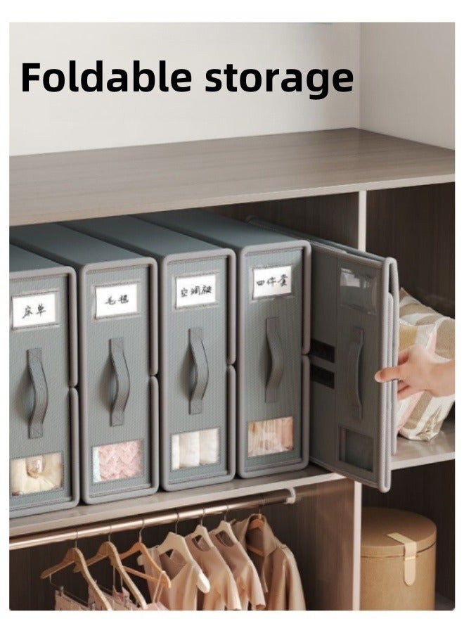 Fabric Clothes Storage Bags with Zipper and Velcro Strap Foldable Closet Storage Organizer Closet Storage Box, Large Capacity Foldable Moving Bags ,Closet Organizers and Storage Containers for Bedding, Duvet, Comforter - Image 4
