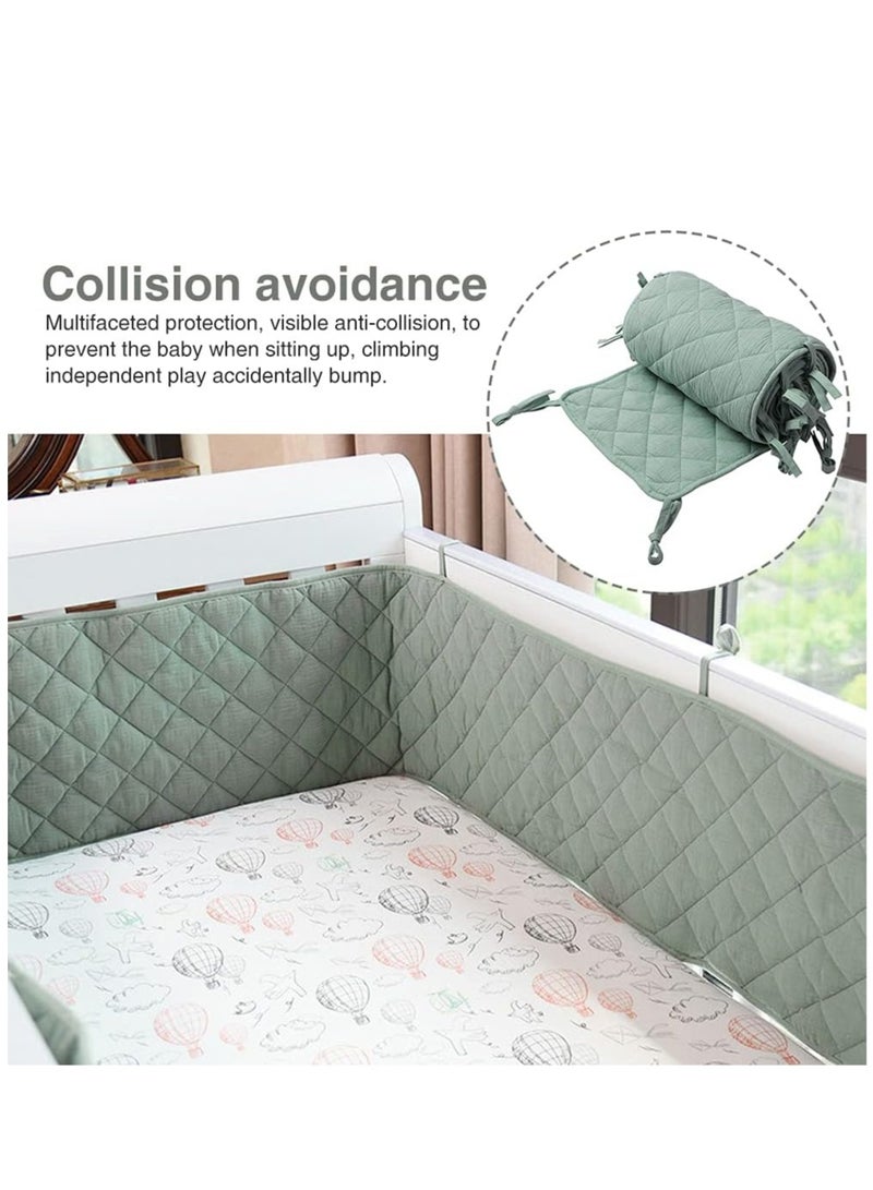 Baby Crib Rail Cover, Front Side Soft For Long Guard Baby Crib Rail Cover Protective Sleeve, Thicken Baby Crib Cot Wrap Padded Bed Fence Cover - Image 4