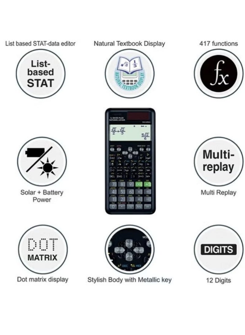 Fx-991Es Plus 2nd Edition Scientific Calculator Black - Image 5