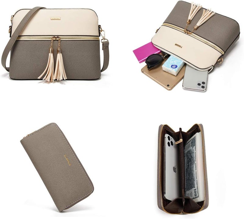 YTL Women Fashion Handbags Wallet Tote Bag Shoulder Bag Top Handle Satchel Purse Set 4pcs - Image 5