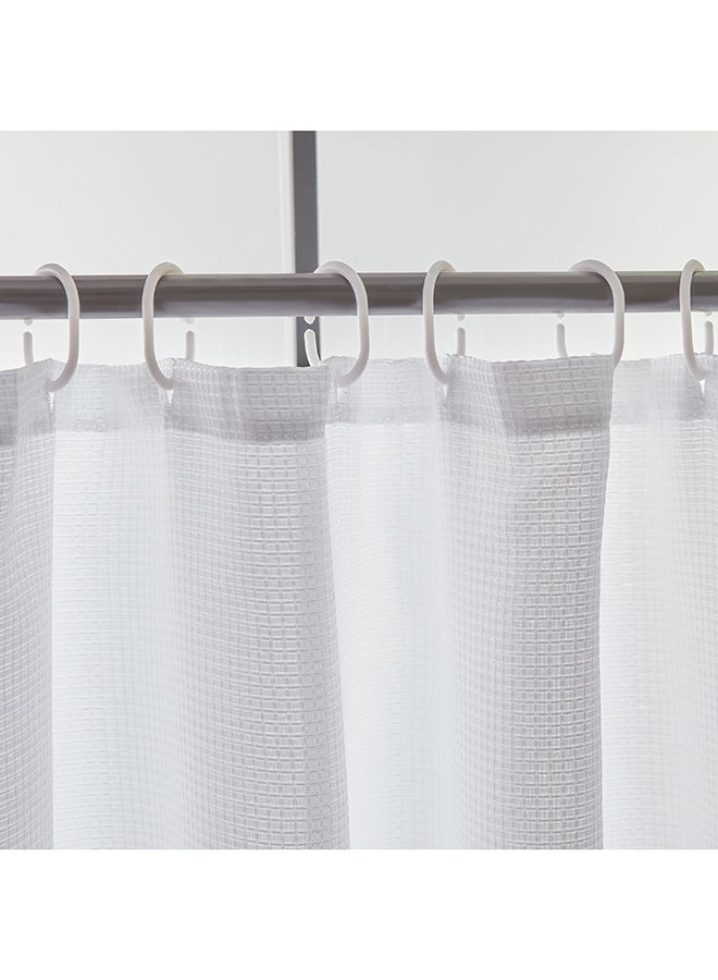 Home Box Royal Solid Jacquard Shower Curtain with 12 Hooks 200 x 180 cm  - Image 2