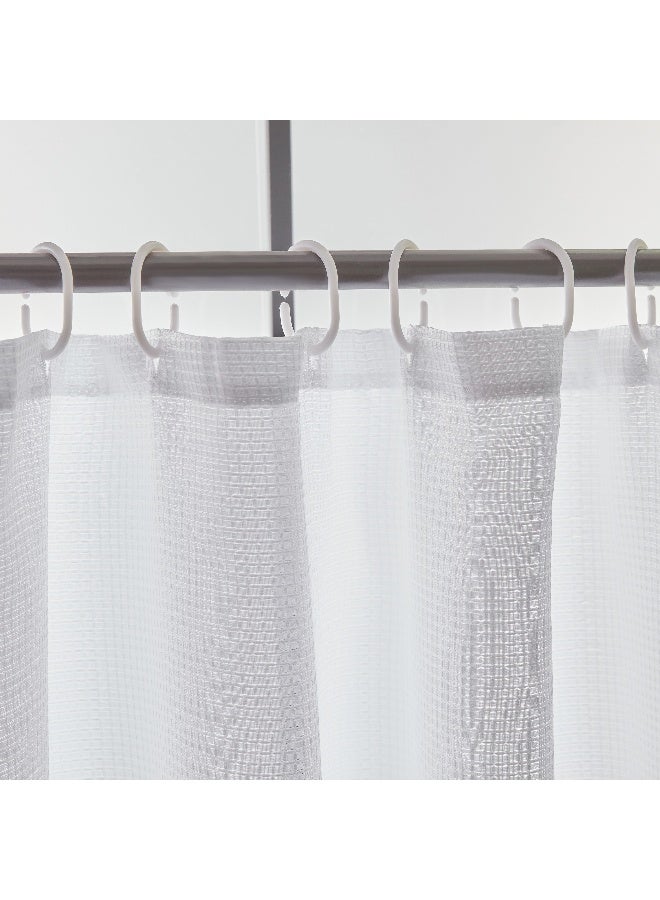 Home Box Royal Solid Jacquard Shower Curtain with 12 Hooks 200 x 180 cm - Image 2