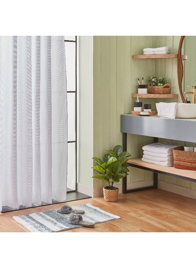 Home Box Royal Solid Jacquard Shower Curtain with 12 Hooks 200 x 180 cm - Image 4