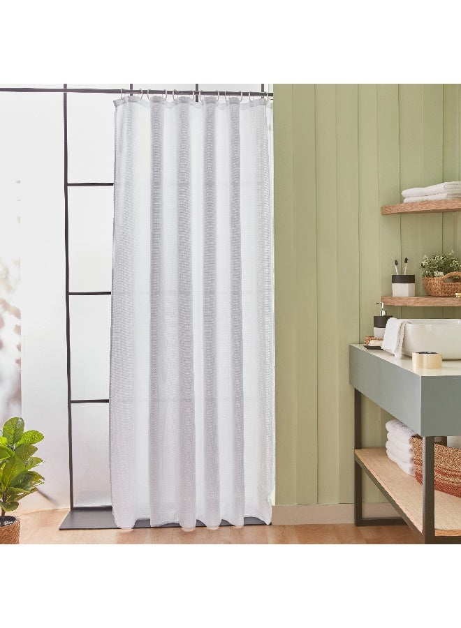 Home Box Royal Solid Jacquard Shower Curtain with 12 Hooks 200 x 180 cm - Image 1