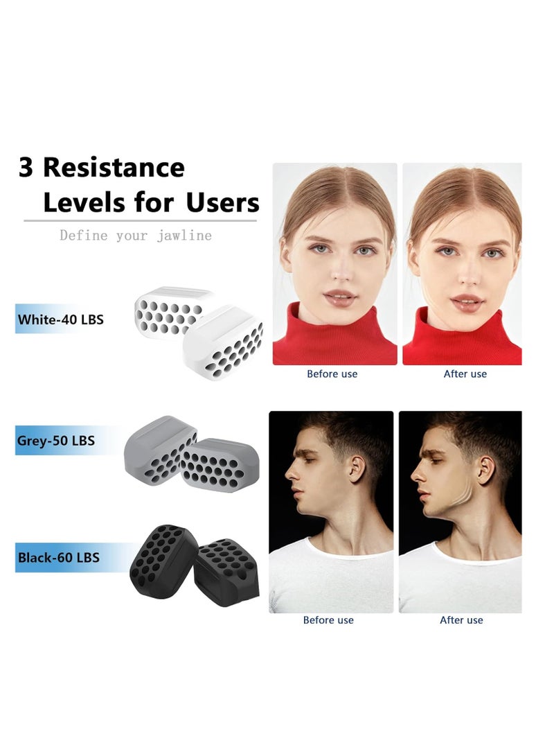 Altheqa Jaw Exerciser for Men Women Jawline Exerciser Jaw Toner with 3 Resistance Levels, Silicone Jaw Trainer & Jawline Exerciser Shaper For Beginner, Intermediate & Advanced Users, 2Pcs,Black - Image 4