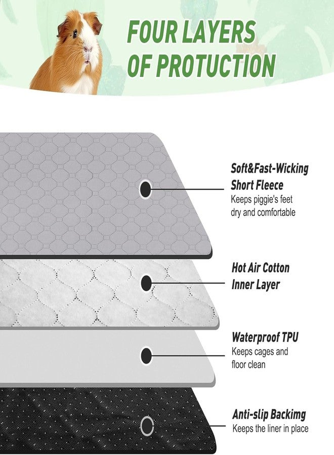 LWYMX Guinea Pig Cage Liners, 16''X24'' Washable Guinea Pig Pee Pads, Non Slip Reusable Super Absorbent Guinea Pig Training Mat Bedding Fleece for Small Animals Hamster Rabbit Chinchilla Rat, 2Pack - Image 4