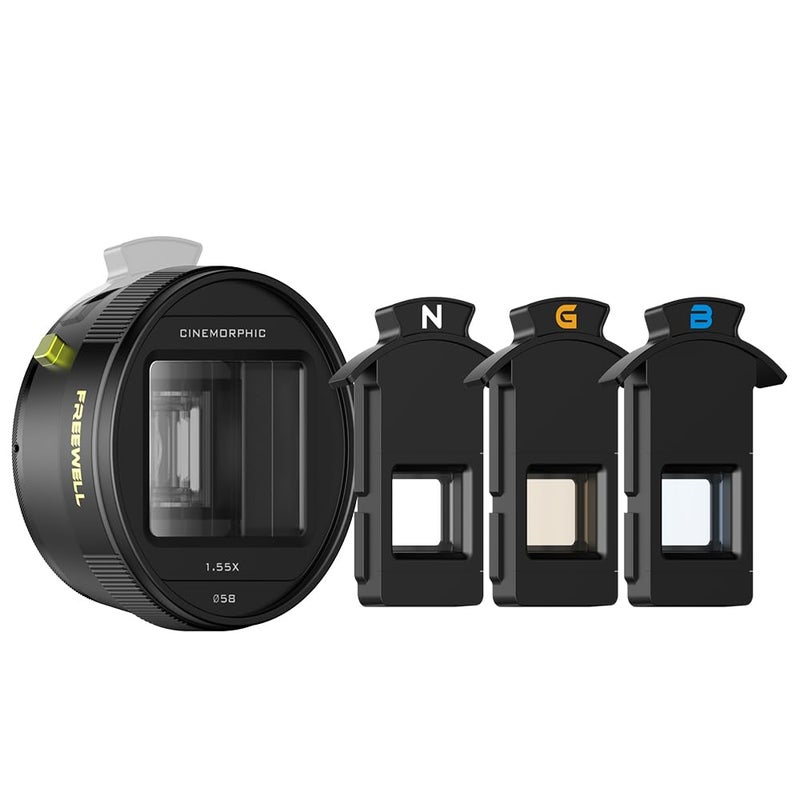 Freewell 155x Anamorphic Lens for iPhone Samsung 3in1 Streak Neutral Gold Blue Cinematic Smartphone Lens with Oval Bokeh Compatible with 17mm Mount Case Cage - Image 2