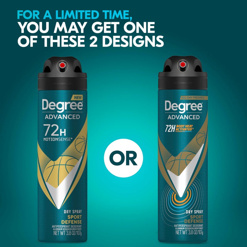 Degree Men Antiperspirant Deodorant Dry Spray Sport Defense 72-Hour Sweat and Odor Protection Deodorant For Men With Body Heat Activated Technology 3.8 oz - Image 2