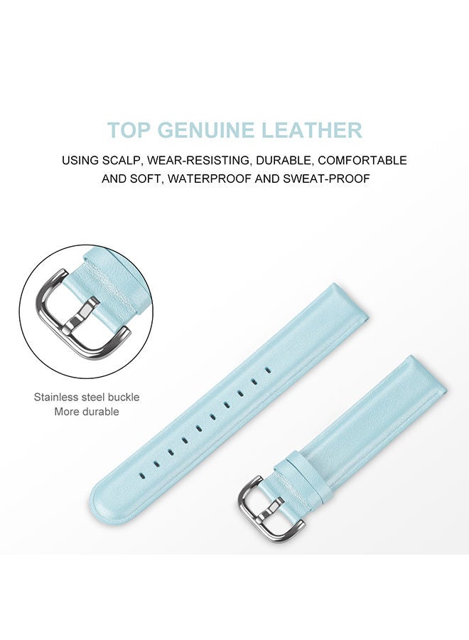 TWEGGON Leather Strap 20mm Band Compatible with Samsung Galaxy Watch 7  / Watch 6 / Watch 5 / Watch 4 / Active 2 Blue - Image 3