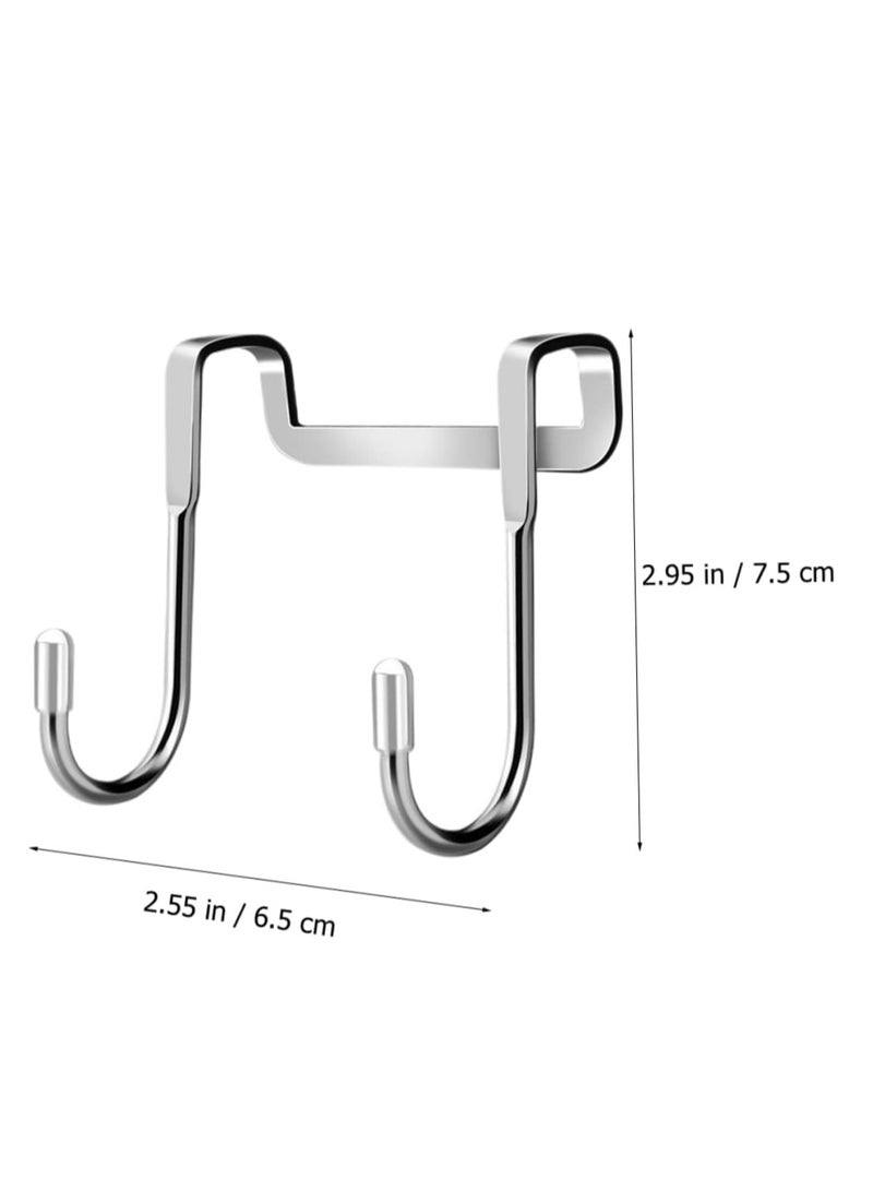 Oasisgalore 4 Pcs 304 Stainless Steel Double Hook Door Hanger for Hats, Clothes, Towels, Multifunctional Storage  - Image 5