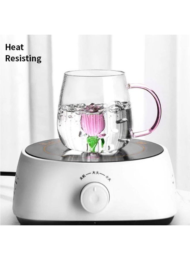 ناما كوب شرب أنيق وعملي مصنوع من زجاج البورسليكات المقاوم للحرارة، مما يجعله آمناً للاستخدام مع المشروبات الساخنة جداً وحتى وضعه مباشرة على أجهزة التسخين ذاتية التحكم أو المواقد الكهربائية الصغيرة - Image 2