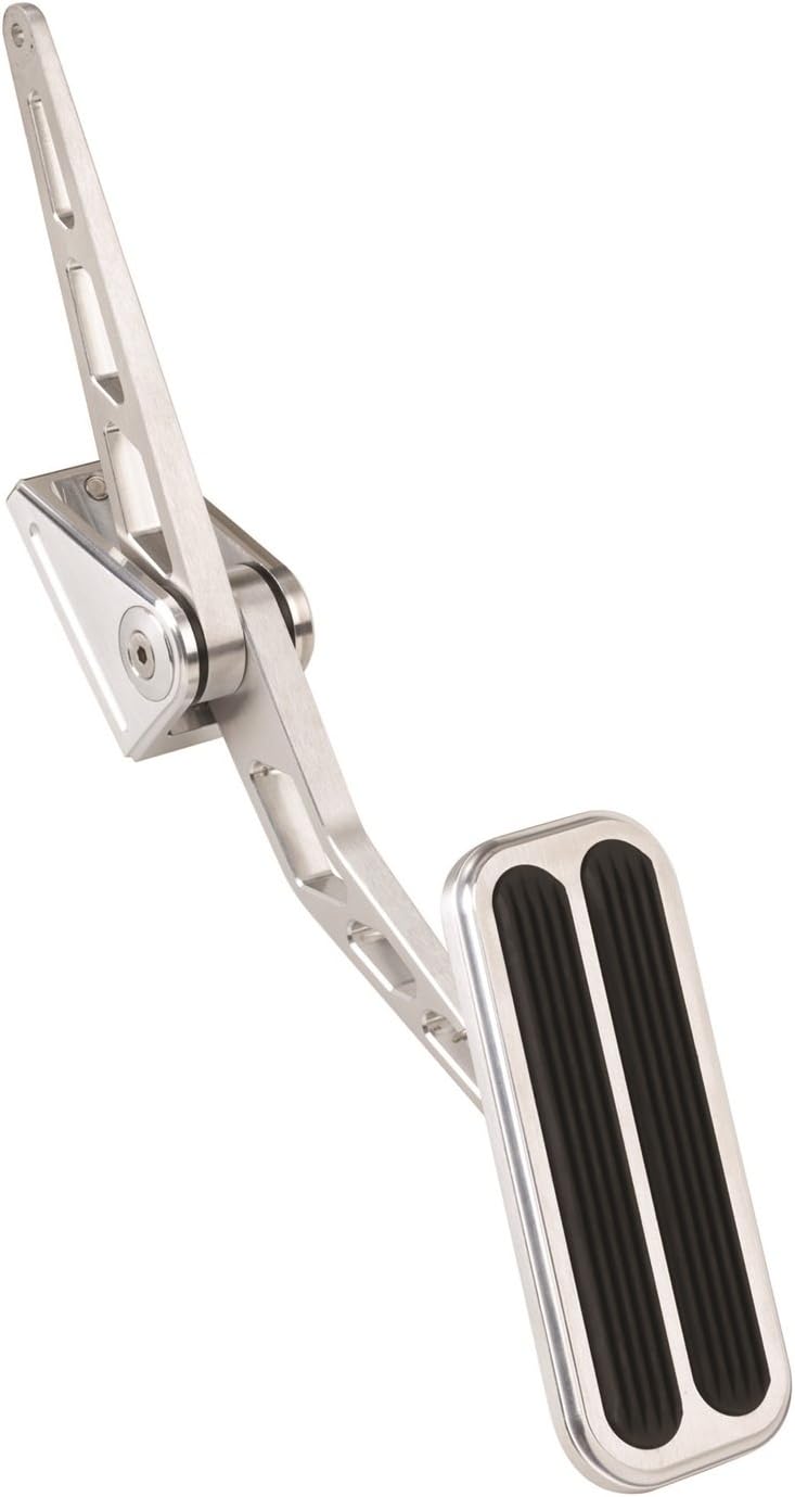 Lokar BAG-6149 Competitor Brushed Billet Aluminum Vertical Offset Mounting Throttle Pedal Assembly with Rubber