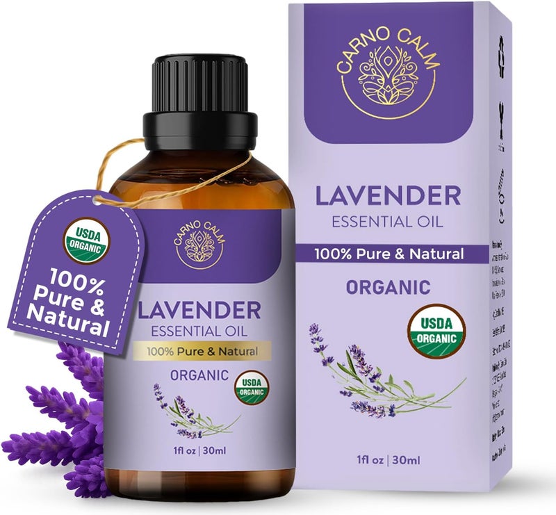 Organic Lavender Essential Oils for Skin | USDA Certified | 100% Pure Lavender Oil | for Hair Aromatherapy Relaxation Sleep Skin Diffuser | 30ml | Organic lavender oil for aromatherapy, diffusers, skin and hair, with a sweet floral scent. - Image 1