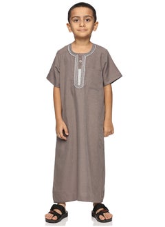 U.S. ELK Boys' Round Neck Short Sleeve Jalabiya | Comfortable and Stylish Kaftan-Inspired Thobe - Mix Color 2  - Image 1