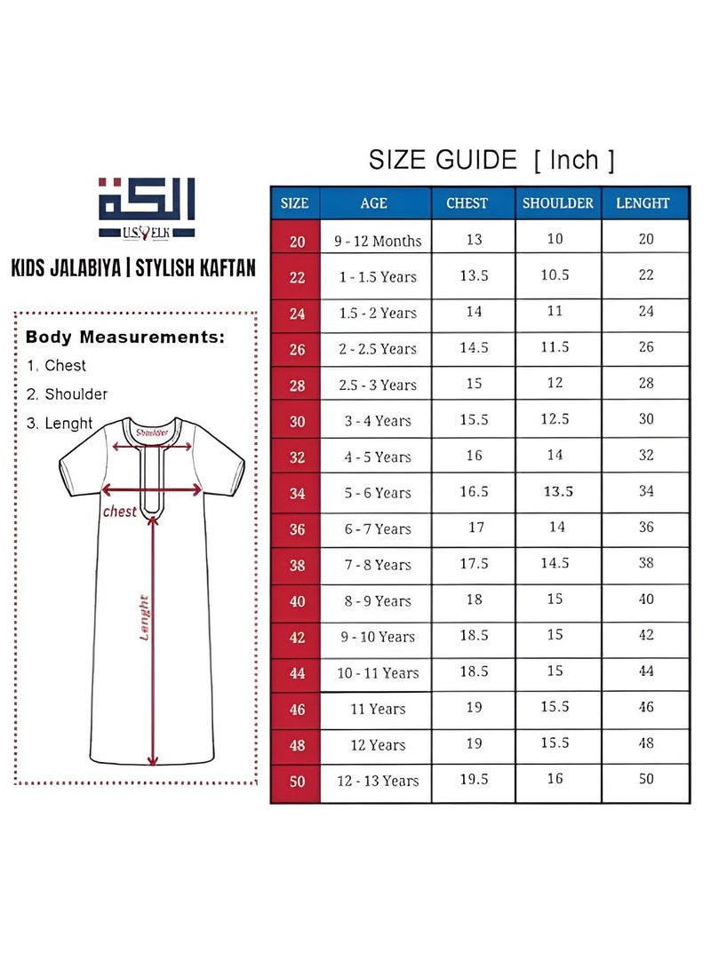Boys' Round Neck Short Sleeve Jalabiya | Comfortable and Stylish Kaftan-Inspired Thobe - Mix Color 2