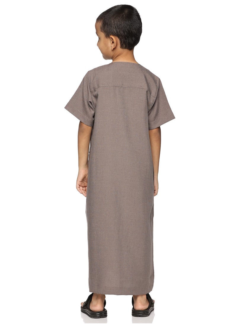 U.S. ELK Boys' Round Neck Short Sleeve Jalabiya | Comfortable and Stylish Kaftan-Inspired Thobe - Mix Color 2  - Image 5