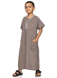 U.S. ELK Boys' Round Neck Short Sleeve Jalabiya | Comfortable and Stylish Kaftan-Inspired Thobe - Mix Color 2  - Image 4