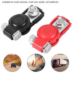 PAMEER 2-Pcs Car Battery Terminal Connectors, Universal Negative and Positive Battery Cable Terminals,  Positive Negative Car Battery Terminals Clamp Connector,  Compatible with Cars and Trucks.  - Image 3