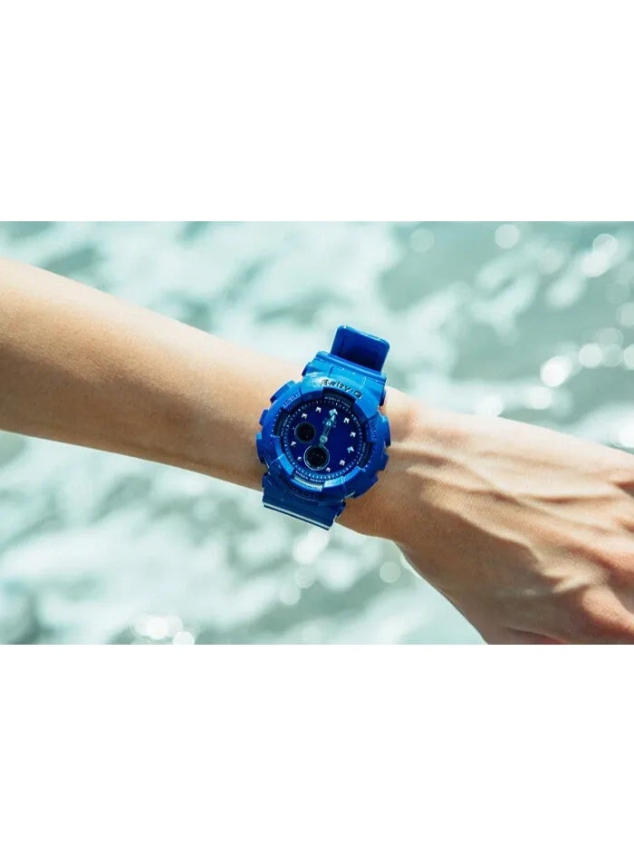 G-SHOCK BABY-G Analog-Digital Watch BA-125-2A, 43.5 mm Blue Dial, Resin Case & Strap, Shock-Resistant, 100 m WR - Image 2