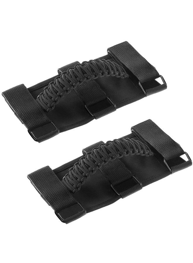 Savadicar 2 Pack Grab Handles Roll Bar Grip Handle Compatible with 1955-2023 Jeep Wrangler CJ YJ TJ JK JKU JL JLU 4XE & Gladiator JT, Top Handle Assist Support, Interior Accessories, Black - Image 1