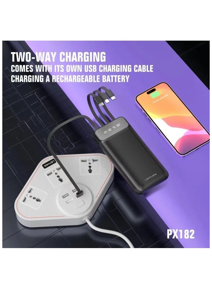 Lenyes 10000mAh Power Bank 100W Fast Charging Including 3 Cables, Compatible with Samsung Galaxy S23/S22/S21/S20/S10, iPhone 14/iPhone 13/iPhone 12 Series/iPad - Image 1