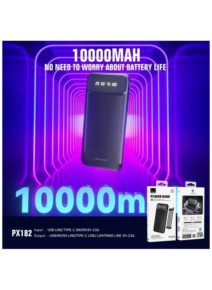 Lenyes 10000mAh Power Bank 100W Fast Charging Including 3 Cables, Compatible with Samsung Galaxy S23/S22/S21/S20/S10, iPhone 14/iPhone 13/iPhone 12 Series/iPad - Image 3