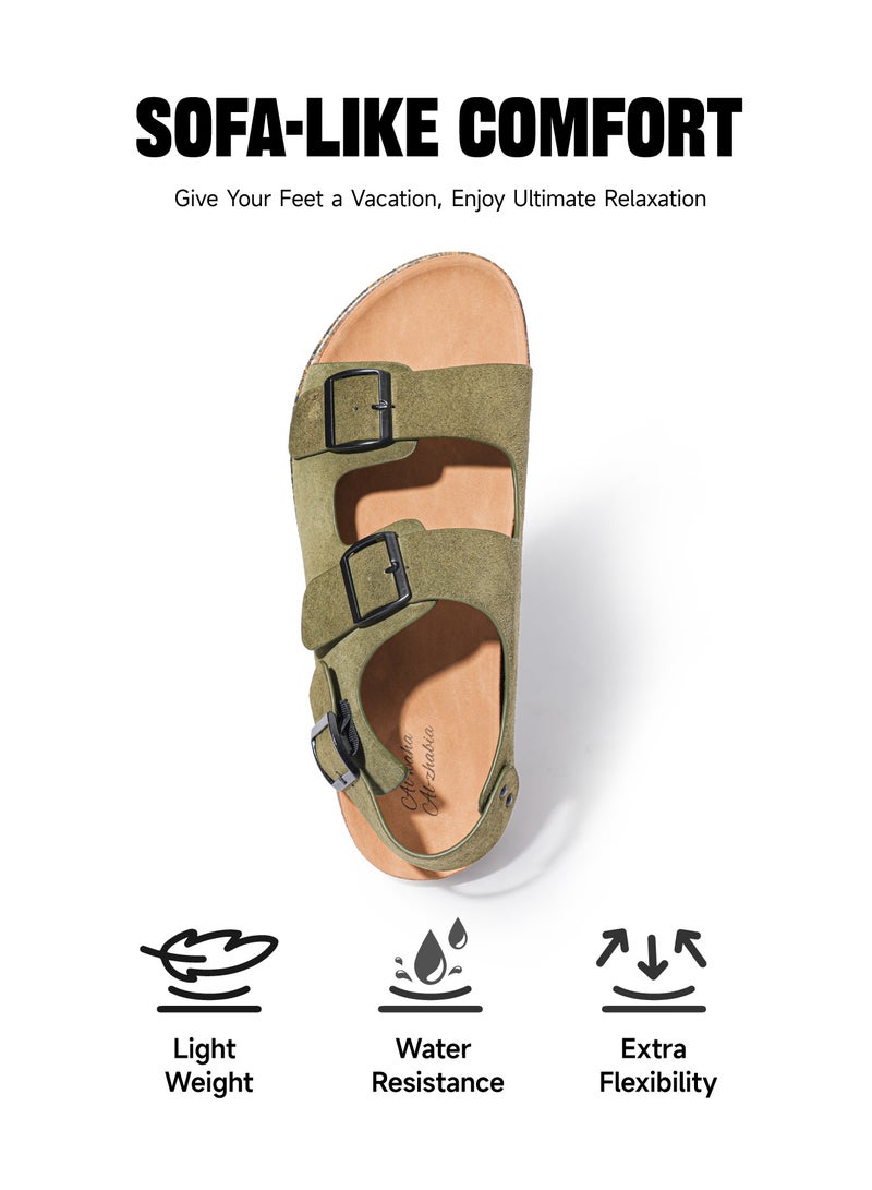 AL-WAHA AL-ZHABIA Men's Genuine Leather Sandals - Breathable PU Sole, Anti-Slip Design, Durable for Desert Climate & Daily Wear(42) - Image 4