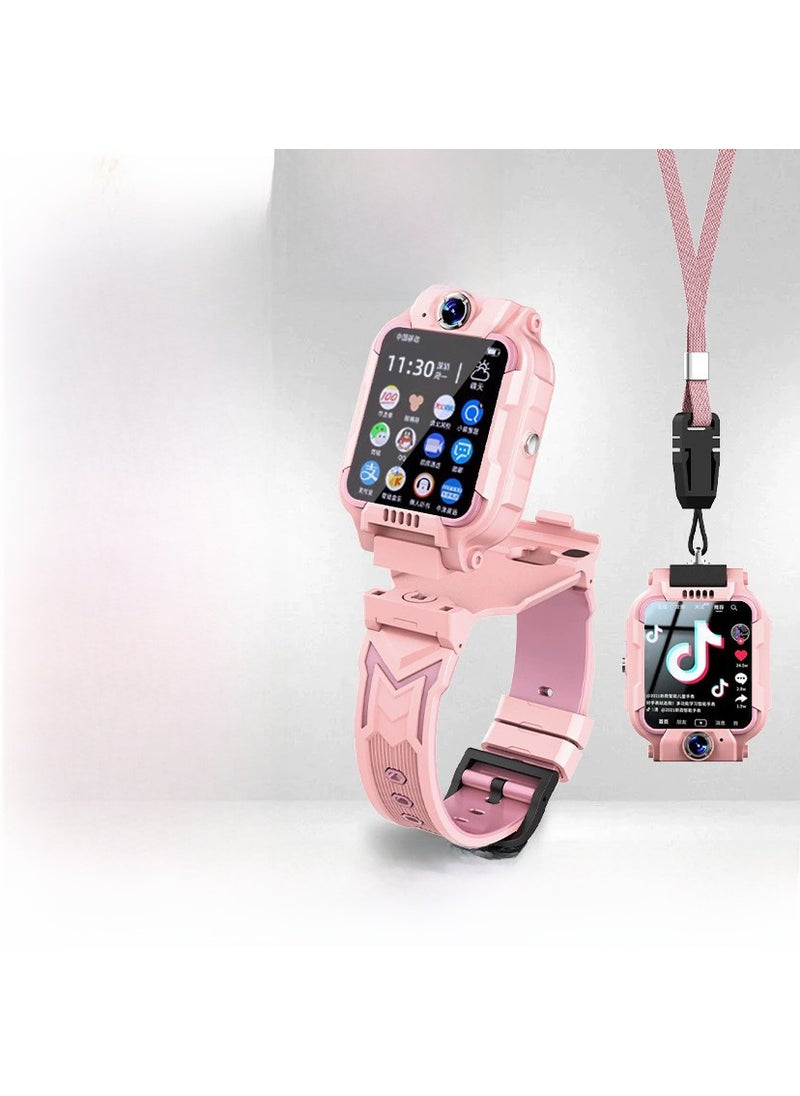 Generic - 5G Smart Kids Watch with Video Call  GPS Waterproof 5g pink [rotating double Camera + Video Call + APP download + change payment] 128G distribution rope - Image 1