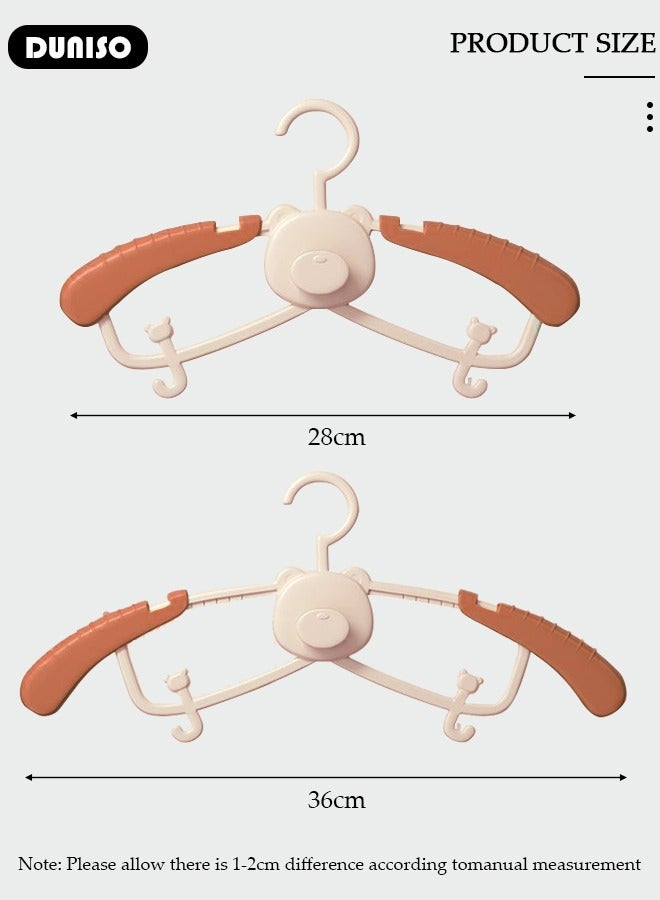 DUNISO 10 Pcs Baby Hangers, Extendable Baby Closet Hanger with Removable Clip for Newborn to Teenagers, Non-Slip Plastic Infant Hangers, Stackable Clothes Hangers for Baby Closet Organizer  - Image 4
