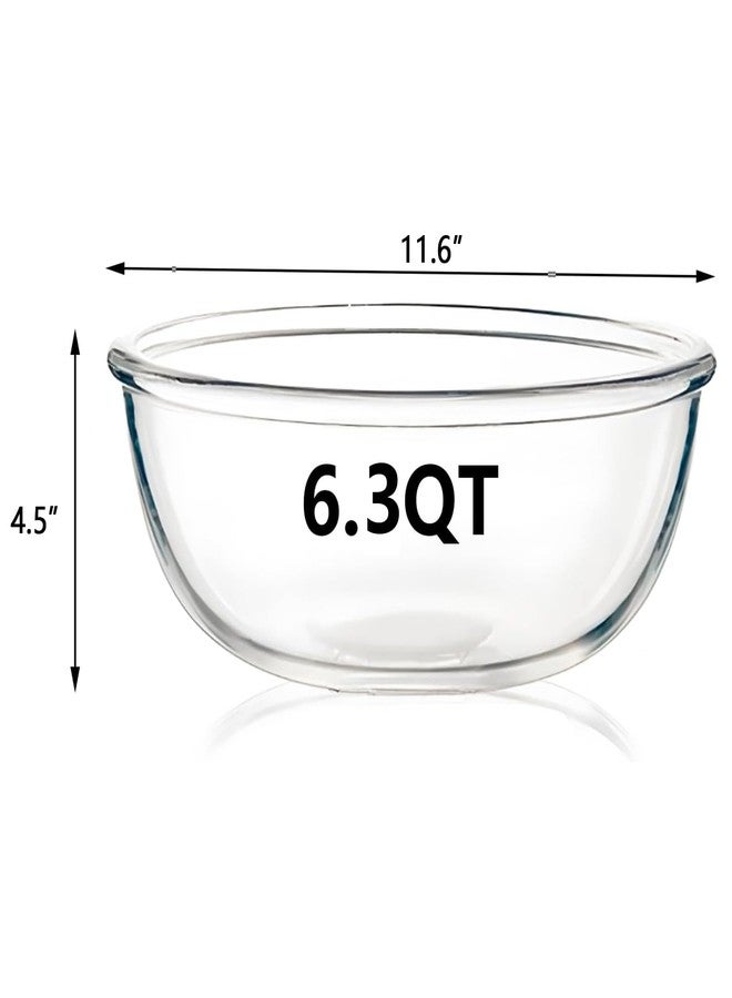 FEOOWV 6.3Quart Large Glass Bowl for Bread Making-Glass Mixing Bowl for Sourdough Bread, Clear Breads Proofing Bowl with Covers, Ideal for Kitchen&Storage - Image 2