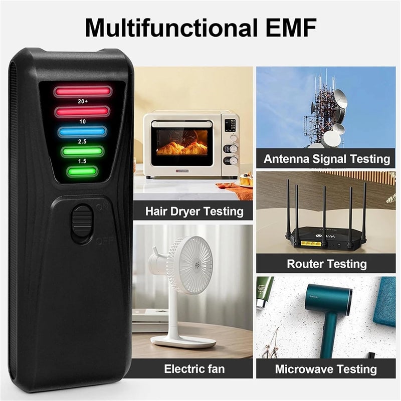 Emf Detector, LED Electromagnetic Radiation Tester 5 Color Magnetic Field EMF Meter Dosimeter Detector 0-20 MilliGauss for Household,for Home Inspections(Cyan) - Image 3