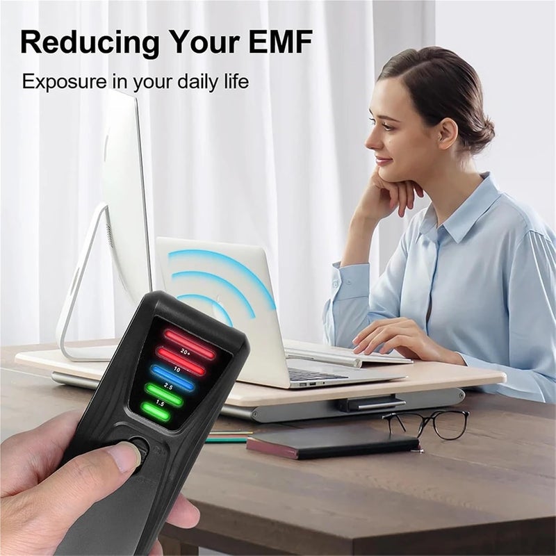 Emf Detector, LED Electromagnetic Radiation Tester 5 Color Magnetic Field EMF Meter Dosimeter Detector 0-20 MilliGauss for Household,for Home Inspections(Cyan) - Image 5