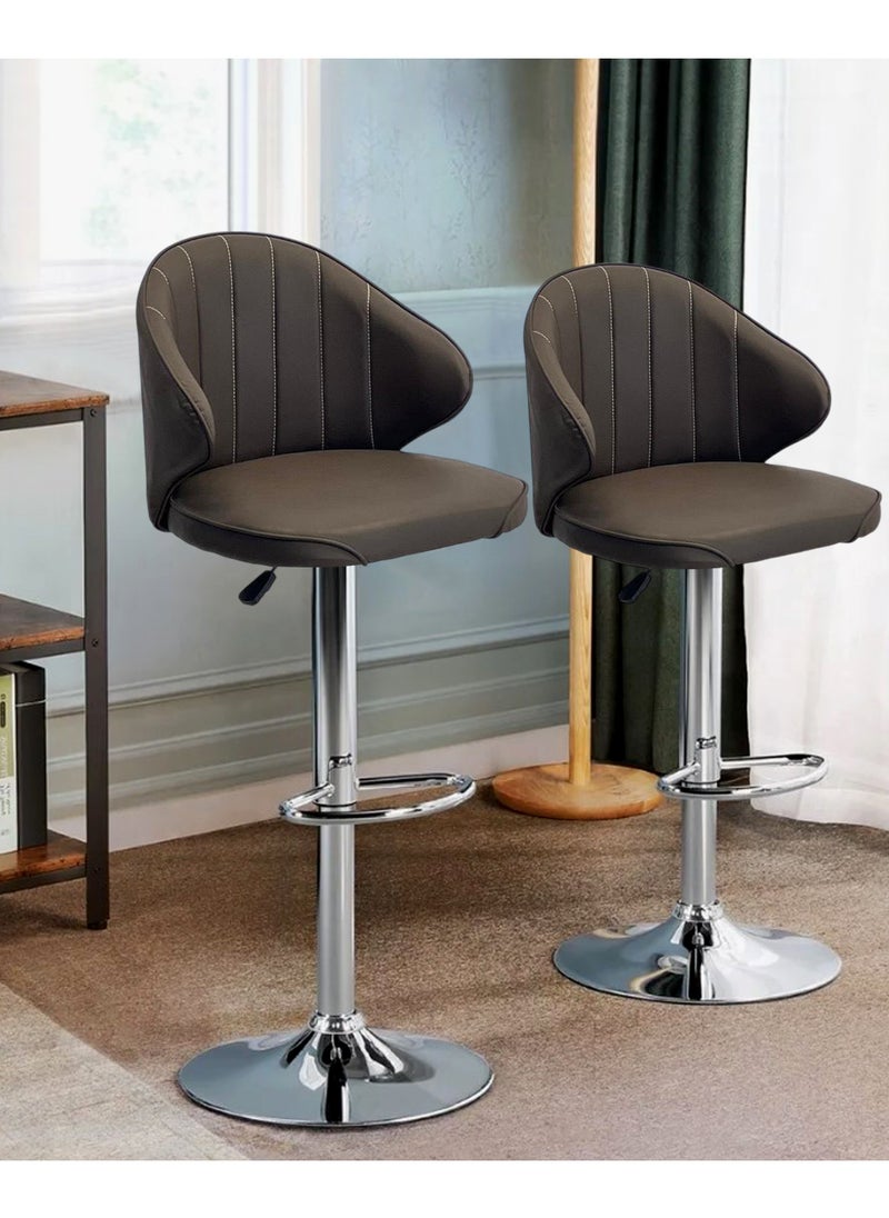 Living - SET OF 2 Modern Adjustable Counter Height Barstools - Image 1