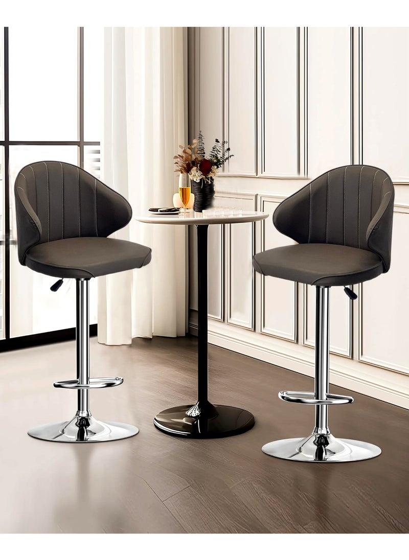 Living - SET OF 2 Modern Adjustable Counter Height Barstools - Image 1