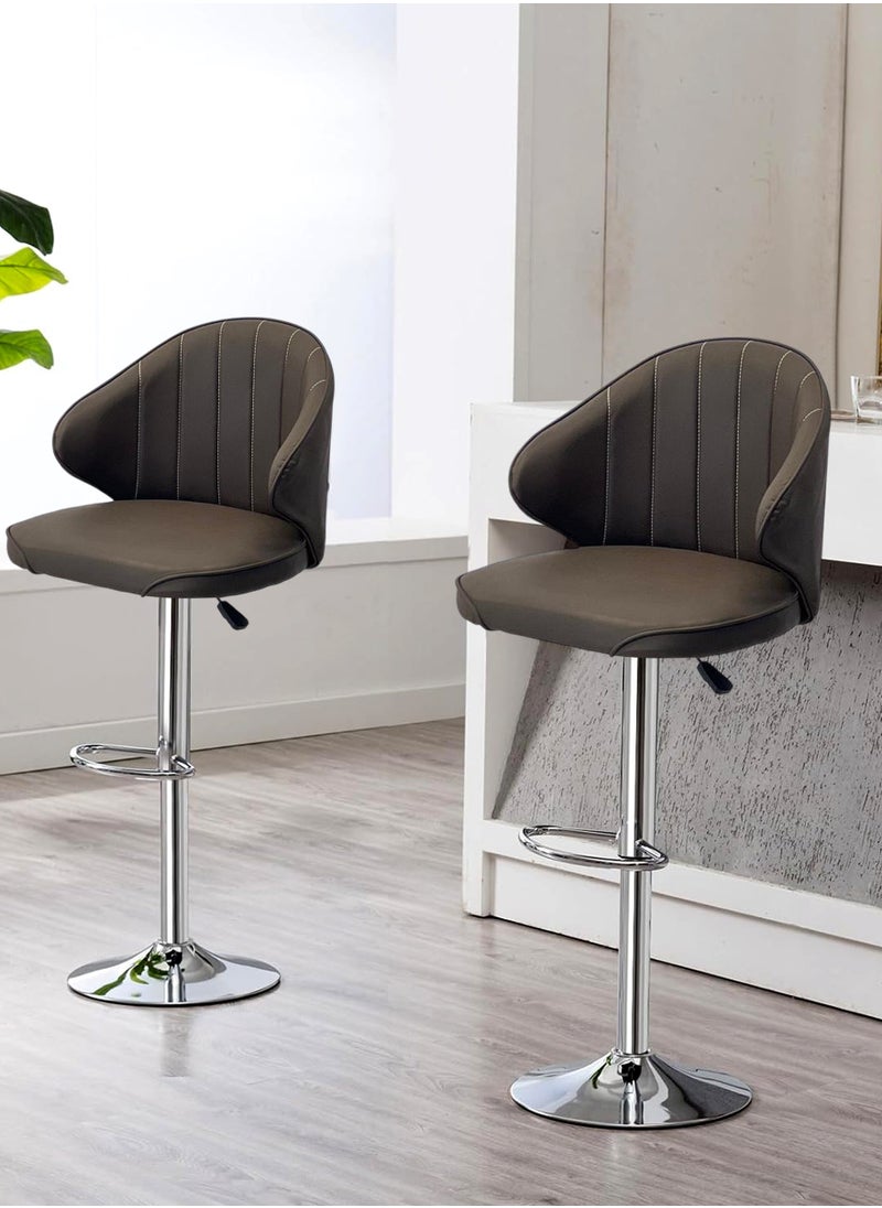 Living - SET OF 2 Modern Adjustable Counter Height Barstools - Image 1