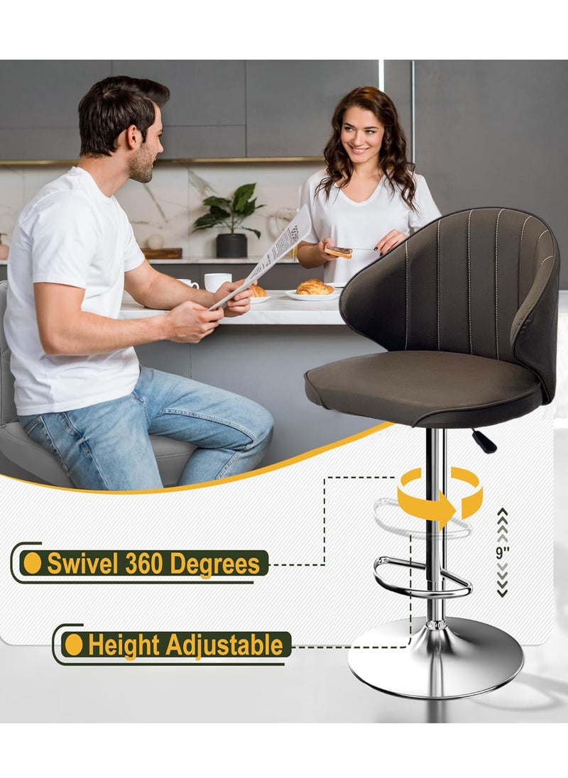 Living - SET OF 2 Modern Adjustable Counter Height Barstools - Image 1