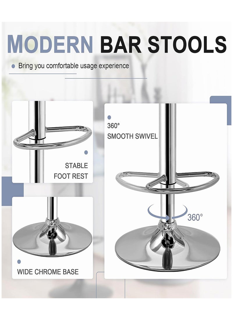 Living - SET OF 2 Modern Adjustable Counter Height Barstools - Image 1