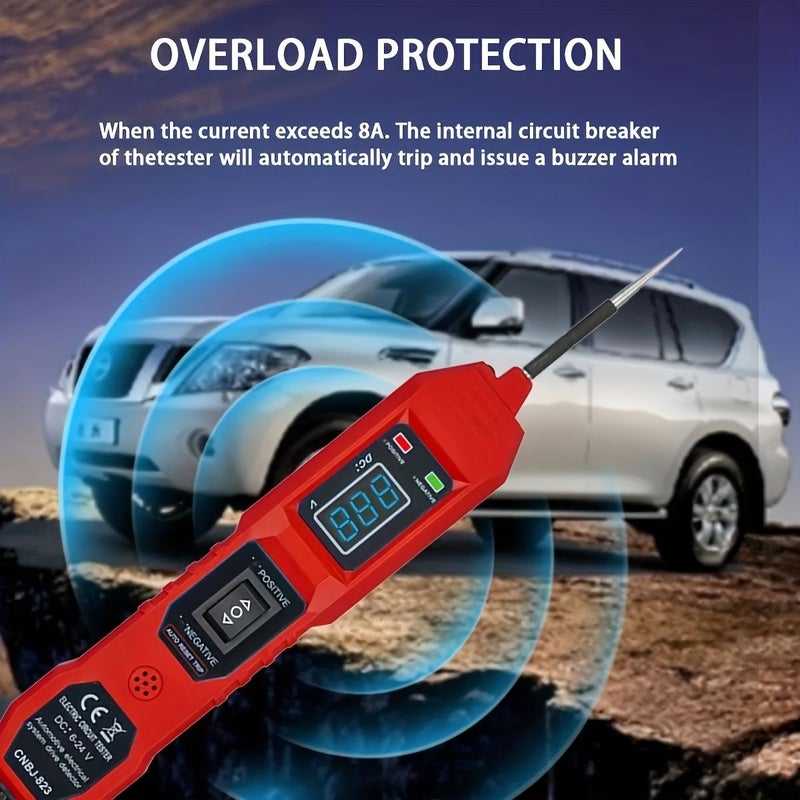 اختبار الدوائر الكهربائية للسيارات بمصباح LED أخضر 823 يعمل بتغذية USB لمركبات DC بجهد 3.5 إلى 36 فولت - Image 2