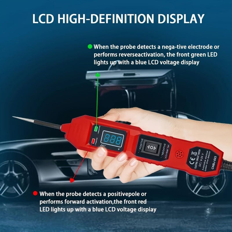 اختبار الدوائر الكهربائية للسيارات بمصباح LED أخضر 823 يعمل بتغذية USB لمركبات DC بجهد 3.5 إلى 36 فولت - Image 5