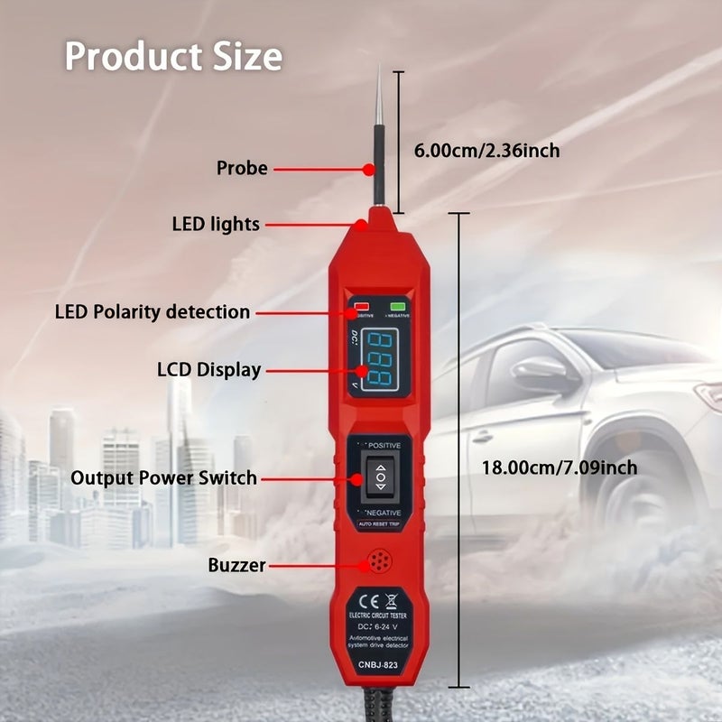 اختبار الدوائر الكهربائية للسيارات بمصباح LED أخضر 823 يعمل بتغذية USB لمركبات DC بجهد 3.5 إلى 36 فولت - Image 4