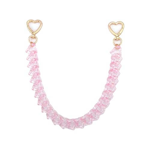 SORGERLY Acrylic Purse Chain Handbag Strap - Heart Bag Charm Keychain Accessories, 12.4 Inch Extender Chains Replacement (Pink) - Image 1