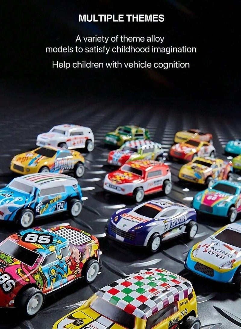 LIMOS 50 Pcs Metal Toy Cars Set for Kids – Mini Pull Back Race Cars in Assorted Colors with Ramp Function, Storage Box & Play Map – Party Favors for Boys and Girls Ages 3-10 – Perfect Gift for Kids - Image 5