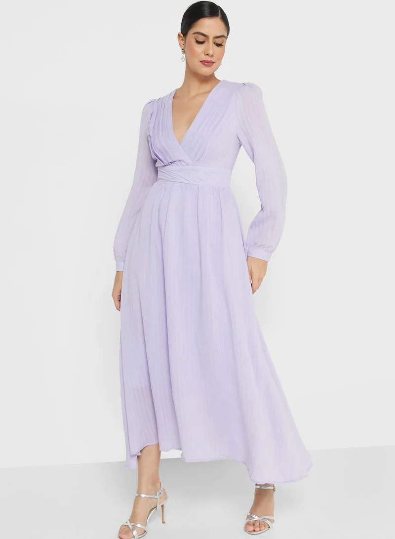 sister jane Self Textured Puff Sleeve Dress