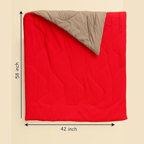 Fareto Baby & Kids Blanket Cum Comforter All Season Use Reversible Blanket for Babies (0-8 Years) Ruby Red and Brown, 1 Piece - Image 2