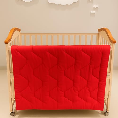Fareto Baby & Kids Blanket Cum Comforter All Season Use Reversible Blanket for Babies (0-8 Years) Ruby Red and Brown, 1 Piece - Image 1