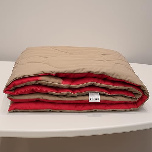 Fareto Baby & Kids Blanket Cum Comforter All Season Use Reversible Blanket for Babies (0-8 Years) Ruby Red and Brown, 1 Piece - Image 3